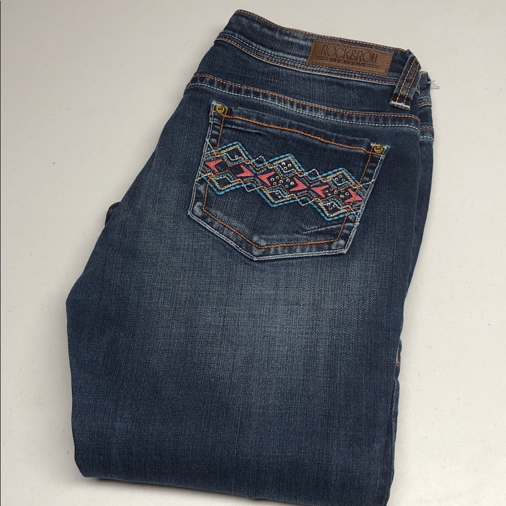 ROCK & ROLL COWGIRL RIVAL LOW RISE BOOTCUT JEANS 29x36 ⭐️